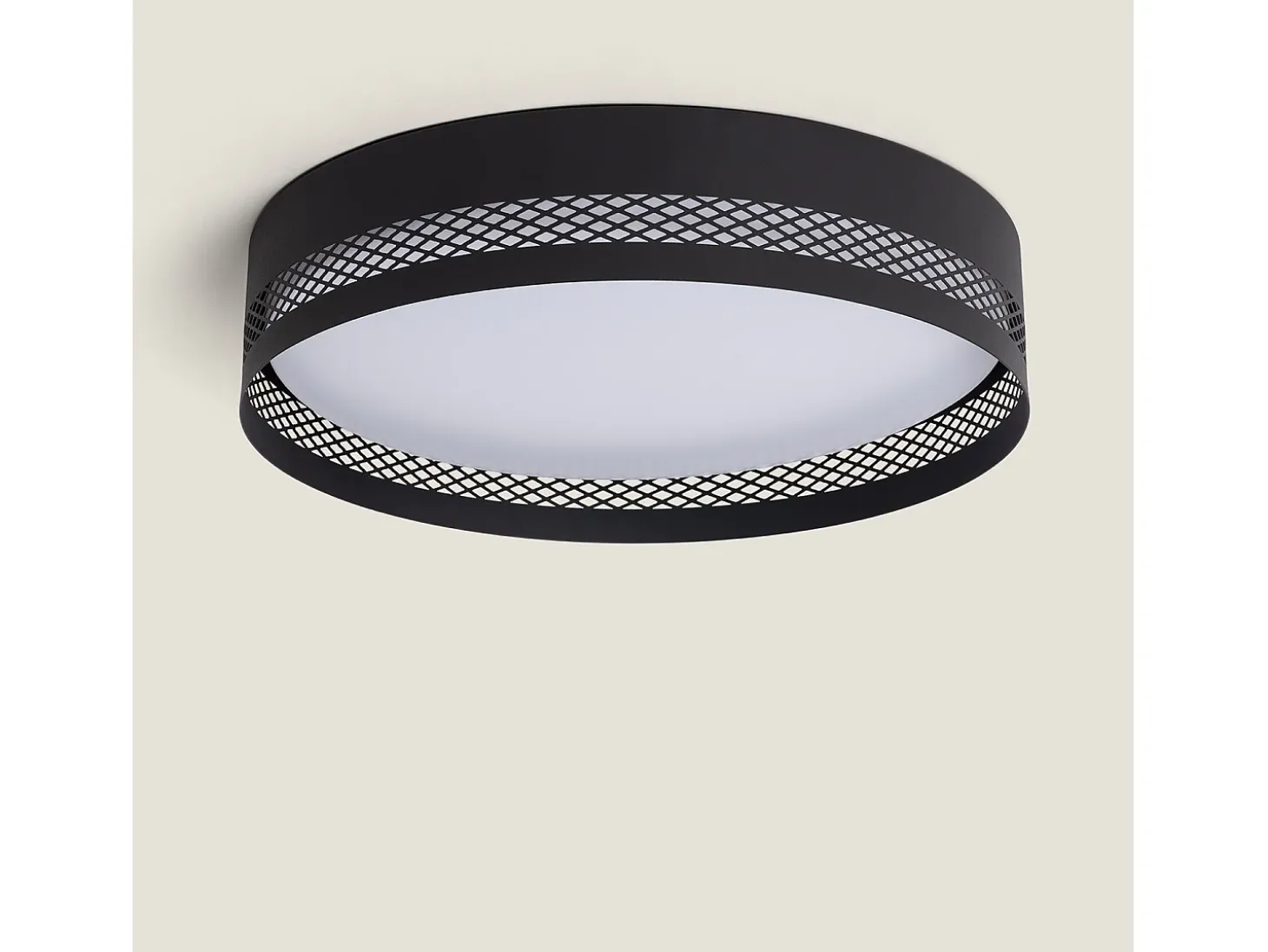 Plafón de Techo LED 40W Metal Saska L Negro Mate