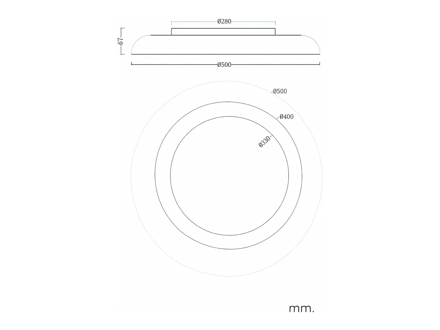 Plafón de Techo LED 30W Metal Garter Negro Mate