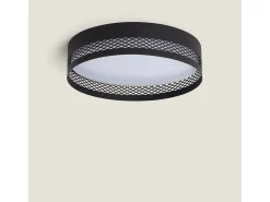 Plafón de Techo LED 30W Metal Saska S Negro Mate