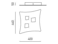 Plafón Isotta moderno 3 luces GX53 blanco - Plafón curvo de metal 40x44cm, diseño geométrico, máx 3x8W, IP20, bombillas excluidas