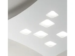 Plafón Isotta moderno 7 luces GX53 blanco - Plafón curvo de metal 62x69cm, diseño geométrico, máx 7x8W, IP20, bombillas excluidas