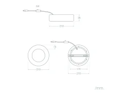 Plafón LED 18W Circular Aluminio Ø210 mm Slim CCT Seleccionable Galán SwitchDimm Negro