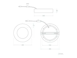 Plafón LED 24W Circular Aluminio Ø280 mm Slim CCT Seleccionable Galán SwitchDimm Blanco
