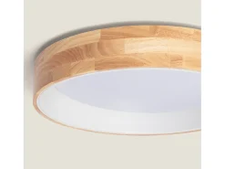 Plafón LED 20W Circular Madera Ø470 mm CCT Seleccionable Dari Blanco