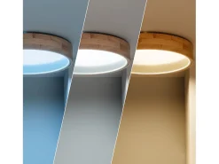 Plafón LED 20W Circular Madera Ø470 mm CCT Seleccionable Dari Blanco