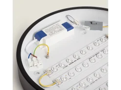 Plafón LED 18W Circular Madera Ø320 mm CCT Seleccionable Semi-Dari Negro