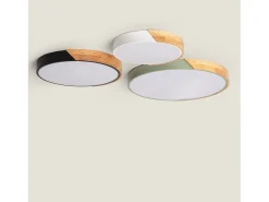 Plafón LED 36W Circular Madera Ø500 mm CCT Seleccionable Semi-Dari Verde