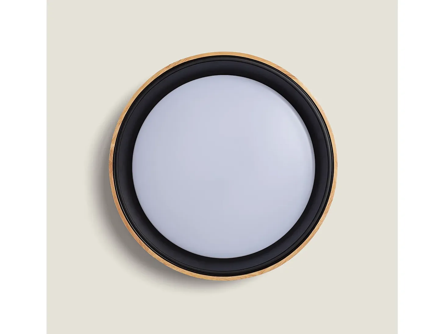 Plafón LED 30W Circular Madera Ø570 mm CCT Seleccionable Dari Negro