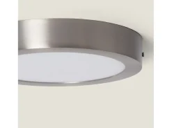 Plafón LED 18W Circular Metal Ø225 mm Silver 5000K Blanco Frío