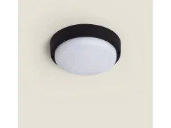 Plafón LED 25W Circular para Exterior Ø175 mm IP65 Black 6500K Blanco Frío