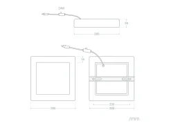 Plafón LED 24W Cuadrado Aluminio 280x280 mm Slim CCT Seleccionable Galán SwitchDimm Plateado