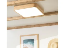 Plafón LED 20W Cuadrado Madera 400x400 mm CCT Seleccionable Kayu Madera