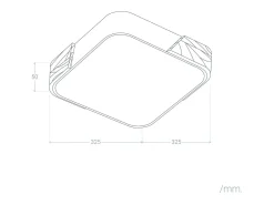 Plafón LED 18W Cuadrado Madera 325x325 mm CCT Seleccionable Semi-Dari Negro