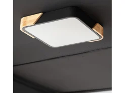 Plafón LED 18W Cuadrado Madera 325x325 mm CCT Seleccionable Semi-Dari Negro