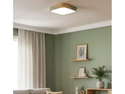 Plafón LED 18W Cuadrado Madera 325x325 mm CCT Seleccionable Semi-Dari Blanco