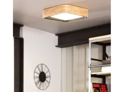 Plafón LED 15W Cuadrado Madera 370x370 mm CCT Seleccionable Dari Negro
