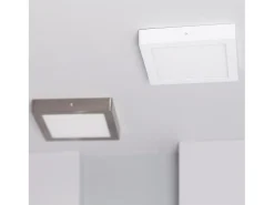 Plafón LED 18W Cuadrado Metal 225x225 mm Silver 3000K Blanco Cálido