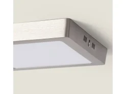 Plafón LED 18W Cuadrado Metal 225x225 mm Silver 3000K Blanco Cálido