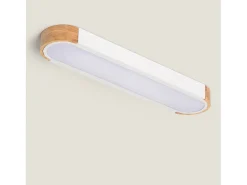 Plafón LED 18W Madera y Metal 140x650 mm CCT Seleccionable Dari Lang Blanco