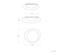 Plafón LED 30W Metal y Metacrilato CCT Seleccionable Camden L Ø600 mm CCT 2700K - 3300K - 4000K