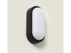 Plafón LED 15W Oval para Exterior 85x173 mm IP65 Black 3000K Blanco Cálido