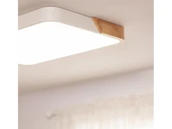 Plafón LED 30W Rectangular Madera y Metal 625x425 mm CCT Seleccionable Semi-Dari Blanco