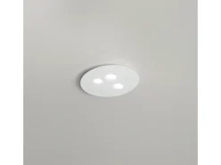 Plafón Luna de metal blanco 47,5x40cm, 3 luces GX53 máx 3x8W, IP20, diseño moderno redondo, bombillas no incluidas