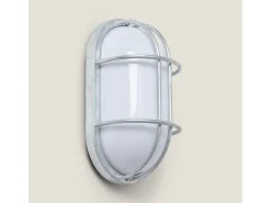Plafón Oval para Exterior 260x146 mm Fjord Acero Galvanizado Plateado