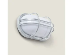 Plafón Oval para Exterior 260x146 mm Fjord Acero Galvanizado Plateado