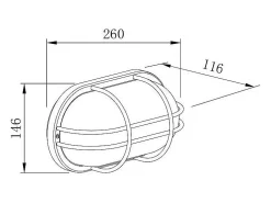 Plafón Oval para Exterior 260x146 mm Fjord Acero Galvanizado Plateado