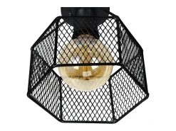 Plafón TOSEL ,metal,Negro ,A17xD20xP20cm