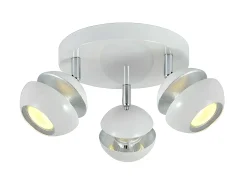 Plafon Beethoven De 3 Focos Para Baño Blanco/plata
