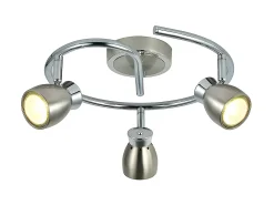 Plafon Niquel Cromo De 3 Focos Orientables Para Baño Modelo Chacho