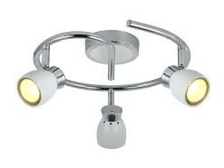 Plafon Para Baño De 3 Focos Modelo Chacho Blanco-cromo