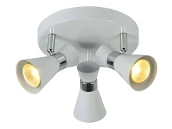 Plafon Para Baño Modelo Maximo Blanco-cromo 3 Focos