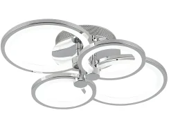 Plafon Sydney 76w 3000-4000-6500k Cromo 13,5x55x41 Cm 10260lm Regulable,memoria Y C.remoto