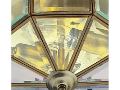 Plafoniera Contemporanea Pisa Iii Ottone Vetro 1 Luce E14
