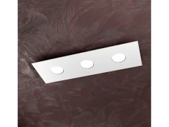 Plafoniera Moderna Rettangolare Area Metallo Bianco 3 Luci Gx53