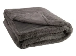 Plaid de poliéster gris oscuro de 180x130 cm