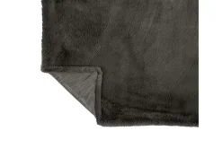 Plaid de poliéster gris oscuro de 180x130 cm