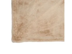 Plaid de tela beige de 180x130x3 cm