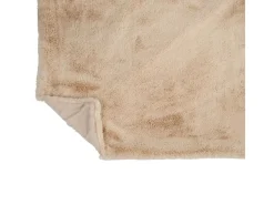 Plaid de tela beige de 180x130x3 cm