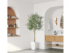 Planta artificial de oliva de 180 cm, decoración de plantas verdes falsas, removible, para el jardín de balcón de salón de dormitorio de la casa