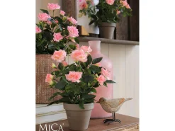 Planta artificial de Poliéster y terracota - H33 x Ø25 - Rosa - ROSEBUSH