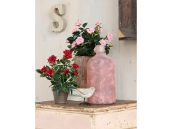 Planta artificial de Poliéster y terracota - Ø25 x 33 - Rojo - ROSEBUSH