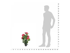 Planta artificial hortensia con macetero 60 cm roja ES502029