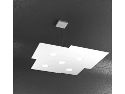 Plate Sospensione 5 Luci Bianco