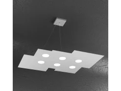 Plate Sospensione 6 Luci Grigio