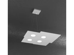 Plate Sospensione 4 Luci Quadra Grigio