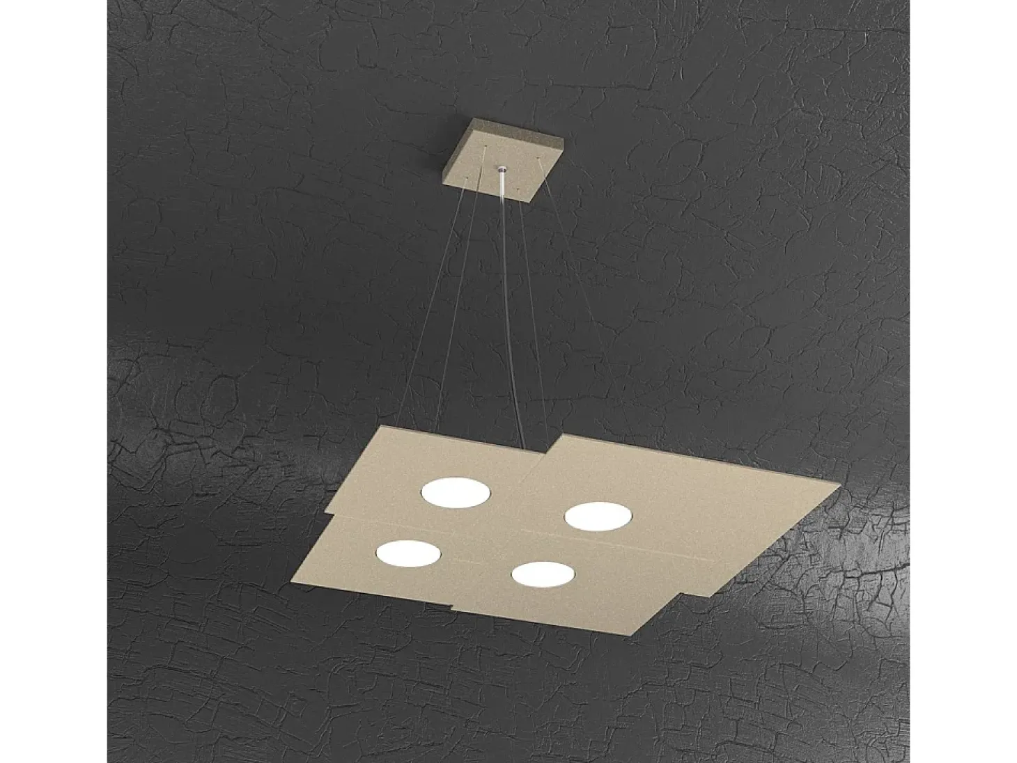Plate Sospensione 4 Luci Quadra Sabbia